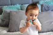 Vauvatarvikkeet - Akuku Silicone teether/toothbrush SNAIL_blue - A0114