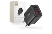 Puhelin - Adapterit & Laturit - Tech-Protect  NCA65W-GAN 3-Ports 65W AC Charger - Black - 5906302336081