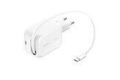 Puhelin - Adapterit & Laturit - Belkin BoostCharge 45W USB-C with Retractable USB-C Wall Charger - PPS - WCH023KQWH