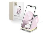 Puhelin - Adapterit & Laturit - Tech-Protect QI15W-A43 3in1 MagSafe Inductive Charger - Pink - 5906302380190