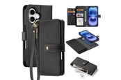 Puhelin - Kannet ja kotelot - Dux Ducis Lava Leather Case for iPhone 16 - Black - 6934913004906