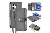 Puhelin - Kannet ja kotelot - Dux Ducis Lava Leather Case for iPhone 16 - Grey - 6934913004913