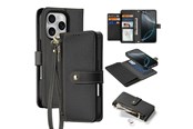 Puhelin - Kannet ja kotelot - Dux Ducis Lava Leather Case for iPhone 16 Pro - Black - 6934913004968
