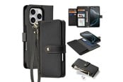 Puhelin - Kannet ja kotelot - Dux Ducis Lava Leather Case for iPhone 16 Pro Max - Black - 6934913004999