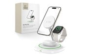 Puhelin - Adapterit & Laturit - Tech-Protect QI15W-A46 3in1 Magnetic MagSafe Inductive Charger - White - 5906302361007