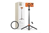 Puhelin - Muut lisävarusteet - Tech-Protect L10S Bluetooth Tripod Selfie Stick - Black & Orange - 5906302352807