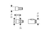 Suihku- ja asennustarvikkeet - Hansgrohe quick coupling set 1/2 3-dele - 28346000