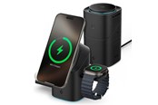 Puhelin - Adapterit & Laturit - Spigen Essential EF223MS 3-in-1 QI2 Wireless Charger - Black - 28434-0
