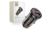 Puhelin - Adapterit & Laturit - Tech-Protect CC01 Car Charger 30W 2-Ports USB-A / USB-C - Black - 5906302361311