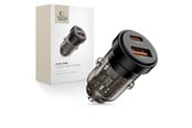 Puhelin - Adapterit & Laturit - Tech-Protect CC03 Car Charger 30W 2-Ports USB-A / USB-C - Black - 5906302361649
