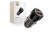 Puhelin - Adapterit & Laturit - Tech-Protect CC03 2-port PD75W car charger - black - 5906302361663