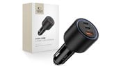 Puhelin - Adapterit & Laturit - Tech-Protect CC04 3-port PD130W car charger - black - 5906302361694