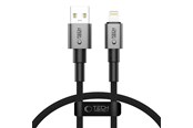 USB kaapelit - Tech-Protect Ultraboost DNA USB-A / Lightning Cable 12W/2.4A 25 cm - Grey - 5906302361731