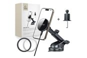 Puhelin - Adapterit & Laturit - Tech-Protect mm15W-V10 Magnetic MagSafe Car Mount for Cockpit / Windshield / Air Vent - Black - 5906302362417