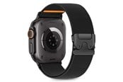 Smartwatch - Lisävarusteet - Tech-Protect Nylon Clasp Strap for Apple Watch 44 / 45 / 46 / 49 mm - Black - 5906302363018