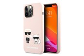 Puhelin - Kannet ja kotelot - Karl Lagerfeld Silicone Karl&Choupette Case for iPhone 13 Pro / iPhone 13 - Light Pink - 3666339027193