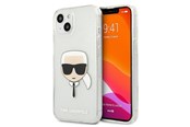 Puhelin - Kannet ja kotelot - Karl Lagerfeld Glitter Karl's Head case for iPhone 13 mini - silver - 3666339027452