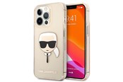 Puhelin - Kannet ja kotelot - Karl Lagerfeld Glitter Karl's Head Case for iPhone 13 Pro / iPhone 13 - Gold - 3666339027599