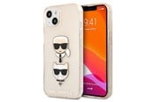 Puhelin - Kannet ja kotelot - Karl Lagerfeld Glitter Karl's & Choupette Head Case for iPhone 13 mini - Gold - 3666339028855