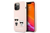 Puhelin - Kannet ja kotelot - Karl Lagerfeld Silicone Ikonik Karl&Choupette MagSafe Case for iPhone 13 Pro Max - Light Pink - 3666339035150