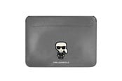 Laukut - Karl Lagerfeld Saffiano Ikonik Karl case for a 13-14" laptop - silver - 3666339040246