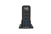 Puhelin - Adapterit & Laturit - Gembird 5-port 140 W GaN USB fast charger - TA-UC-2A3C-PD140-01-BK