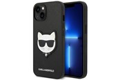 Puhelin - Kannet ja kotelot - Karl Lagerfeld Saffiano Choupette Head Patch Case for iPhone 14 Plus - Black - 3666339076962