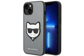 Puhelin - Kannet ja kotelot - Karl Lagerfeld Saffiano Choupette Head Patch case for iPhone 14 Plus - silver - 3666339077006