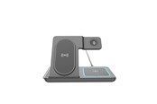 Puhelin - Adapterit & Laturit - Gembird 3-in-1 foldable wireless charger stand 15 W - Apple watch - TA-WPC31A-01-BK