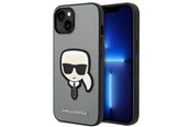 Puhelin - Kannet ja kotelot - Karl Lagerfeld Saffiano Karl's Head Patch case for iPhone 14 Plus - silver - 3666339077082