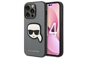 Puhelin - Kannet ja kotelot - Karl Lagerfeld Saffiano Karl's Head Patch Case for iPhone 14 Pro - Silver - 3666339077099