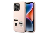 Puhelin - Kannet ja kotelot - Karl Lagerfeld KLHMP14XSSKCI iPhone 14 Pro Max 6.7" hardcase light pink/light pink Silicone Karl & Choupette Magsafe - 3666339078140