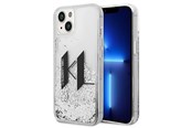 Puhelin - Kannet ja kotelot - Karl Lagerfeld Liquid Glitter Big KL case for iPhone 14 - silver - 3666339085681