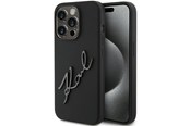 Puhelin - Kannet ja kotelot - Karl Lagerfeld Silicone Karl Script case for iPhone 15 Pro - black - 3666339168179
