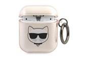 Puhelin - Kannet ja kotelot - Karl Lagerfeld Glitter Choupette Case for AirPods 1 / 2 - Gold - 3666339009199