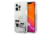 Puhelin - Kannet ja kotelot - Karl Lagerfeld Liquid Glitter Karl&Choupette case for iPhone 13 Pro / 13 6.1" - silver - 3666339027353