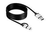 USB kaapelit - Just Mobile JustMobile AluCable Duo USB cable 1.5m - DC-169