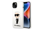 Puhelin - Kannet ja kotelot - Karl Lagerfeld KLHCP14MSNIKBCH iPhone 14 Plus 6.7" hardcase white/white Silicone Ikonik - 3666339086619