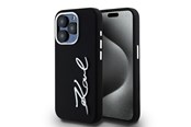 Puhelin - Kannet ja kotelot - Karl Lagerfeld Silicone Metal Script Logo case for iPhone 15 Pro - black - 3666339253363
