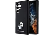Puhelin - Kannet ja kotelot - Karl Lagerfeld Silicone Karl&Choupette Metal Pin case for Samsung Galaxy S24 Ultra - black - 3666339259167