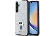 Puhelin - Kannet ja kotelot - Karl Lagerfeld Fixed Glitter Ikonik Logo Metal Pin case for Samsung Galaxy A35 - silver - 3666339259501