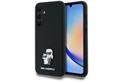 Puhelin - Kannet ja kotelot - Karl Lagerfeld Silicone Karl&Choupette Metal Pin case for Samsung Galaxy A35 - black - 3666339259525