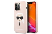 Puhelin - Kannet ja kotelot - Karl Lagerfeld Silicone Karl`s Head Case for iPhone 13 Pro Max 6.7" - Light Pink - 3666339027766