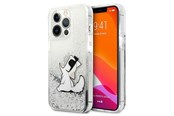 Puhelin - Kannet ja kotelot - Karl Lagerfeld Liquid Glitter Choupette Fun case for iPhone 13 Pro Max 6.7" - silver - 3666339029005