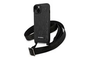 Puhelin - Kannet ja kotelot - Karl Lagerfeld Monogram Plaque Logo Strap Case for iPhone 14 / 15 / 13 6.1" - Black - 3666339093235