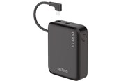 Powerbank - Deltaco PB-CC101 Powerbank | Built-in fabric USB-C cable 20W + 1x USB-C Port | Black - 10000 mAh - PB-CC101