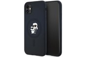 Puhelin - Kannet ja kotelot - Karl Lagerfeld Silicone Karl&Choupette MagSafe case for iPhone 11 / Xr - black - 3666339253943