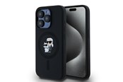 Puhelin - Kannet ja kotelot - Karl Lagerfeld Silicone Karl&Choupette MagSafe case for iPhone 15 Pro - black - 3666339254063