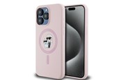 Puhelin - Kannet ja kotelot - Karl Lagerfeld Silicone Karl&Choupette MagSafe Case for iPhone 15 Pro - Pink - 3666339254483