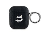 Puhelin - Muut lisävarusteet - Karl Lagerfeld Monogram Choupette Head case for AirPods 1 / 2 - black - 3666339283599